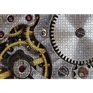 Eski Saat Çarkları Puzzle Yapboz Mdf Ahşap 1000 Parça