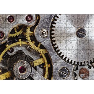 Eski Saat Çarkları Puzzle Yapboz Mdf Ahşap 255 Parça