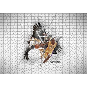 Kobe Bryant Kartal Kanadı Puzzle Yapboz Mdf Ahşap 500 Parça