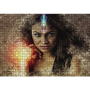 Işık Şaçan Kadın Fantastik Puzzle Yapboz Mdf Ahşap 1000 Parça