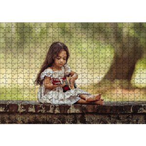 Gitar Çalan Çocuk Puzzle Yapboz Mdf Ahşap 500 Parça