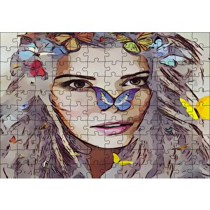 Peri Kelebekler Sarışın Güzellik Puzzle Yapboz Mdf Ahşap 120 Parça