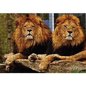 İki Aslan Puzzle Yapboz Mdf Ahşap 500 Parça