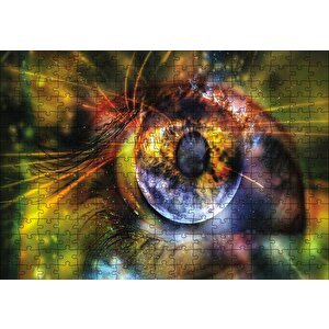 Işıltılı Soyut Göz Puzzle Yapboz Mdf Ahşap 255 Parça