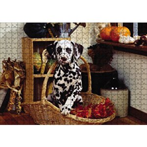 Cakapuzzle  Sepetteki Dalmaçyalı Puzzle Yapboz Mdf Ahşap