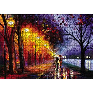 Yağmurda Yürüyen Çift Puzzle Yapboz Mdf Ahşap 1000 Parça