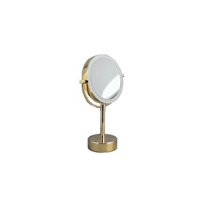 5 X Gold Masa Üstü Büyüteçli Makyaj Aynası  Gold Renk 390x150x125 Mm