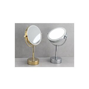 5 X Gold Masa Üstü Büyüteçli Makyaj Aynası  Gold Renk 390x150x125 Mm