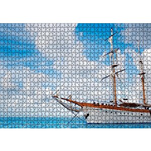 Demirleyen Yelkenli Tekne Puzzle Yapboz Mdf Ahşap 1000 Parça