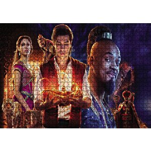 Aladdin, Cin Ve Prenses Film Görseli Puzzle Yapboz Mdf Ahşap 1000 Parça