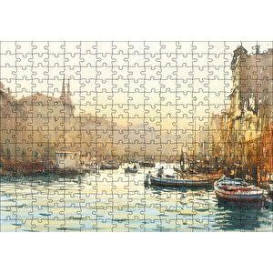 Tekne Şehir Manzara Puzzle Yapboz Mdf Ahşap 255 Parça