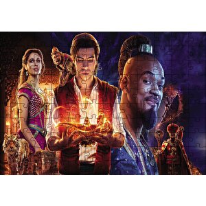 Aladdin, Cin Ve Prenses Film Görseli Puzzle Yapboz Mdf Ahşap 120 Parça