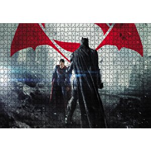 Batman Superman Son Dövüş Puzzle Yapboz Mdf Ahşap 1000 Parça