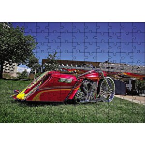 Harley Davidson Road King Görsel Puzzle Yapboz Mdf Ahşap 120 Parça