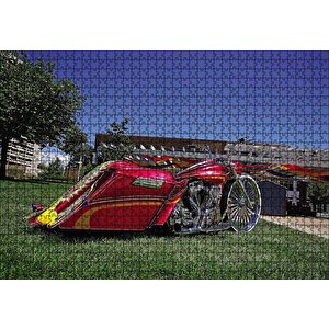 Harley Davidson Road King Görsel Puzzle Yapboz Mdf Ahşap 1000 Parça
