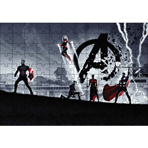 Avengers Captain America, Thor, Supergirl Puzzle Yapboz Mdf Ahşap 120 Parça