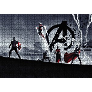 Avengers Captain America, Thor, Supergirl Puzzle Yapboz Mdf Ahşap 1000 Parça