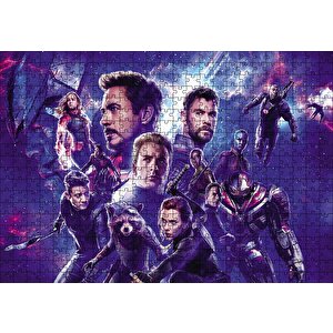 Avengers Tüm Kahramanlar Bir Arada Puzzle Yapboz Mdf Ahşap 500 Parça