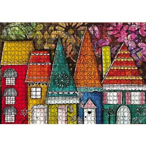 Kaprisli Ev Boyama Puzzle Yapboz Mdf Ahşap 1000 Parça