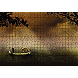 Uzak Doğu Yük Taşıyan Kayık Puzzle Yapboz Mdf Ahşap 500 Parça