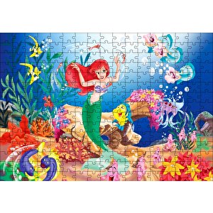Sualtında Disney Deniz Kızı Ve Balıklar Puzzle Yapboz Mdf Ahşap 255 Parça
