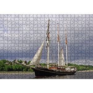Yelkenli Tekne Puzzle Yapboz Mdf Ahşap 500 Parça