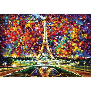 Eyfel Kulesi Yağlı Boya Puzzle Yapboz Mdf Ahşap 120 Parça