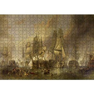 Deniz Savaşında Kalyonlar Puzzle Yapboz Mdf Ahşap 500 Parça
