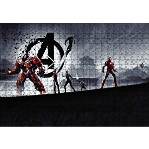 Avengers Hulkbuster, Iron Man, Black Widow Ve Rocket Puzzle Yapboz Mdf Ahşap 500 Parça