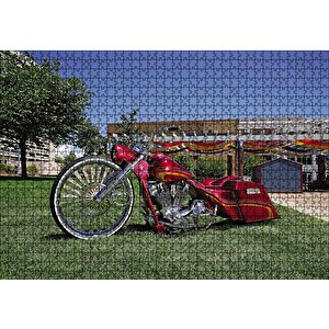 Harley Davidson Road King Görseli Puzzle Yapboz Mdf Ahşap 1000 Parça