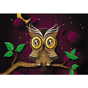 Sevimli Baykuş Puzzle Yapboz Mdf Ahşap 500 Parça