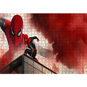 Spiderman Kızıl Bulutlar Görseli Puzzle Yapboz Mdf Ahşap 500 Parça