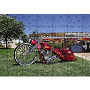 Harley Davidson Road King Görseli Puzzle Yapboz Mdf Ahşap 120 Parça