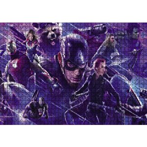 Avengers Bütün Kahramanlar Birlikte Puzzle Yapboz Mdf Ahşap 1000 Parça