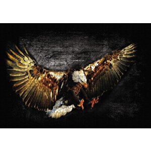 Siyah Zeminde Kartal Puzzle Yapboz Mdf Ahşap 500 Parça