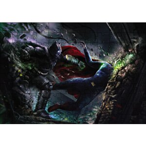 Batman Superman Ezici Yumruk Puzzle Yapboz Mdf Ahşap 120 Parça