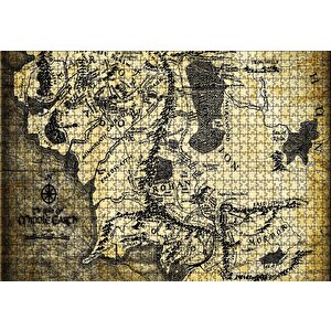 Yüzüklerin Efendisi Harita Puzzle Yapboz Mdf Ahşap 1000 Parça
