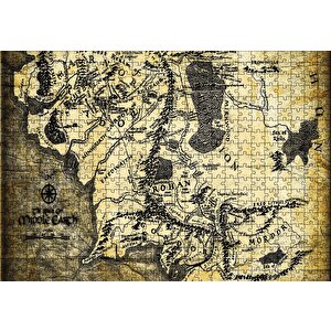 Yüzüklerin Efendisi Harita Puzzle Yapboz Mdf Ahşap 500 Parça