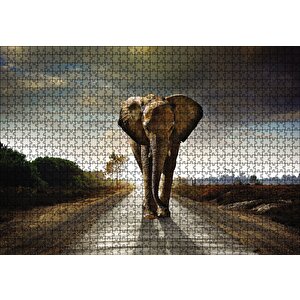 Yoldaki Fil Puzzle Yapboz Mdf Ahşap 1000 Parça
