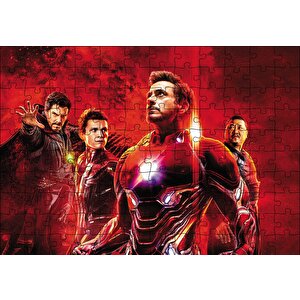 Avengers Dr.strange Spider Man Ve Iron Man Puzzle Yapboz Mdf Ahşap 120 Parça