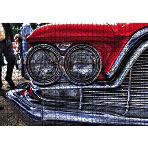 Klasik Araba Far Detay Görseli Puzzle Yapboz Mdf Ahşap 1000 Parça