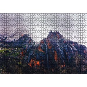 Dik Yamaçlı Dumanlı Dağ Puzzle Yapboz Mdf Ahşap 1000 Parça