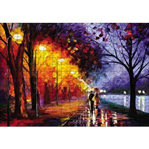 Yağmurda Yürüyen Çift Puzzle Yapboz Mdf Ahşap 255 Parça