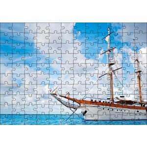 Demirleyen Yelkenli Tekne Puzzle Yapboz Mdf Ahşap 120 Parça