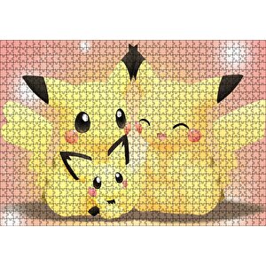 Gerçekten Sevimli Pichu Görseli Puzzle Yapboz Mdf Ahşap 1000 Parça