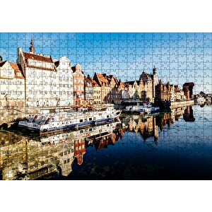 Kanalda Tekneler Ve Güneşli Tarihi Binalar Puzzle Yapboz Mdf Ahşap 500 Parça