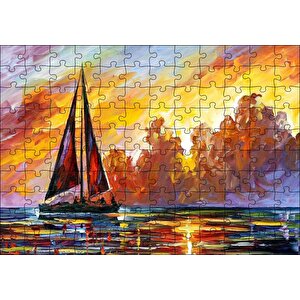 Yelkenli Teknede Seyat Puzzle Yapboz Mdf Ahşap 120 Parça