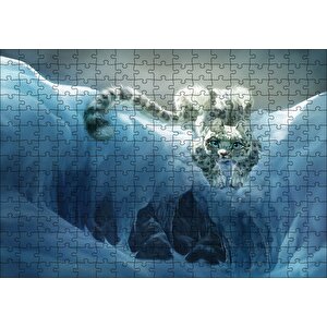 Karların Arasındaki Sevimli Vaşak Puzzle Yapboz Mdf Ahşap 255 Parça