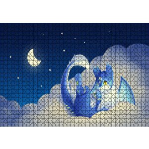 Mika Sevimli Ejderha Bulutlarda Puzzle Yapboz Mdf Ahşap 1000 Parça