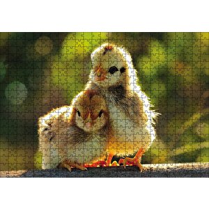Sevimli Civcivler Puzzle Yapboz Mdf Ahşap 500 Parça